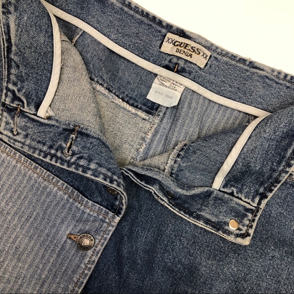 Guess 80’s-90’s Vintage Patchwork Denim Jean Mini Skirt - Picture 5 of 8